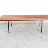 Rosewood and metal bench, Italy 1970s