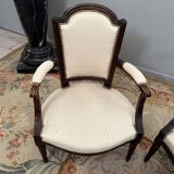 Pair of walnut armchairs from the Louis XVI period around 1770