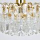 Large ceiling chandelier in gilded brass and glass Palazzo J.T. Kalmar, 1950s