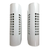 Pair of vintage 80s Memphis industrial wall or ceiling lights