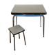 Extensible formica table with matching stool