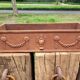 Rusty cast iron jardiniere planter