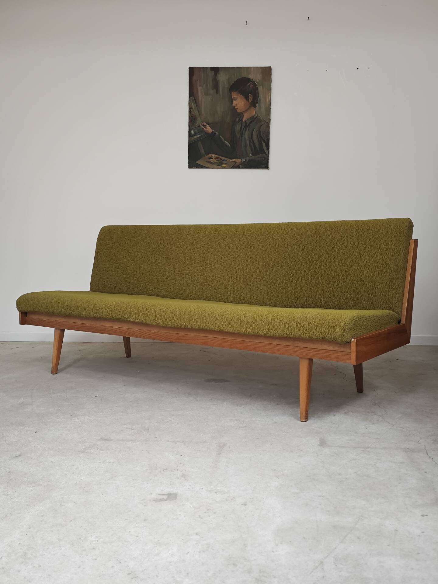 Folding daybed green Interier Praha Ex Czechoslovakia