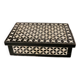Vintage Syrian box with bone and wood marquetry