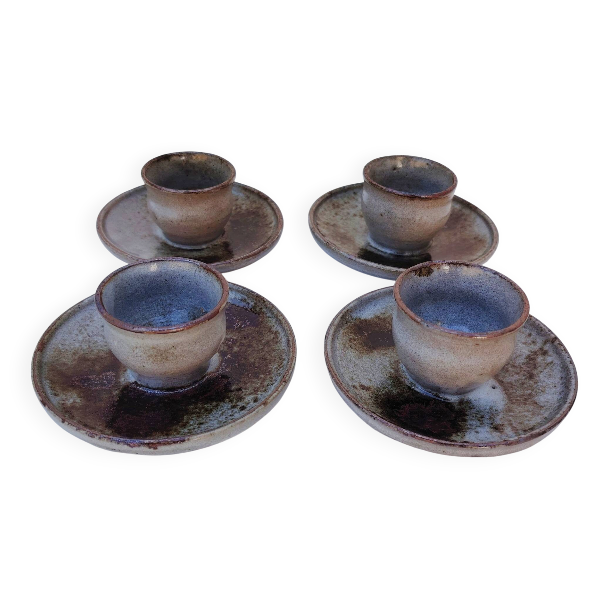 4 egg cups, ceramic, Chantal & Thierry Robert