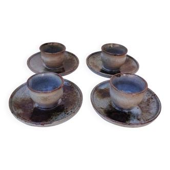 4 egg cups, ceramic, Chantal & Thierry Robert