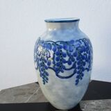 Camille Tharaud Limoges France vase porcelain emaillee decor foliage Art Deco