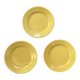 3 vintage yellow dessert plates