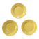 3 vintage yellow dessert plates
