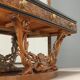 Antique console with a walnut mirror and green marble, Italy, 20th century.