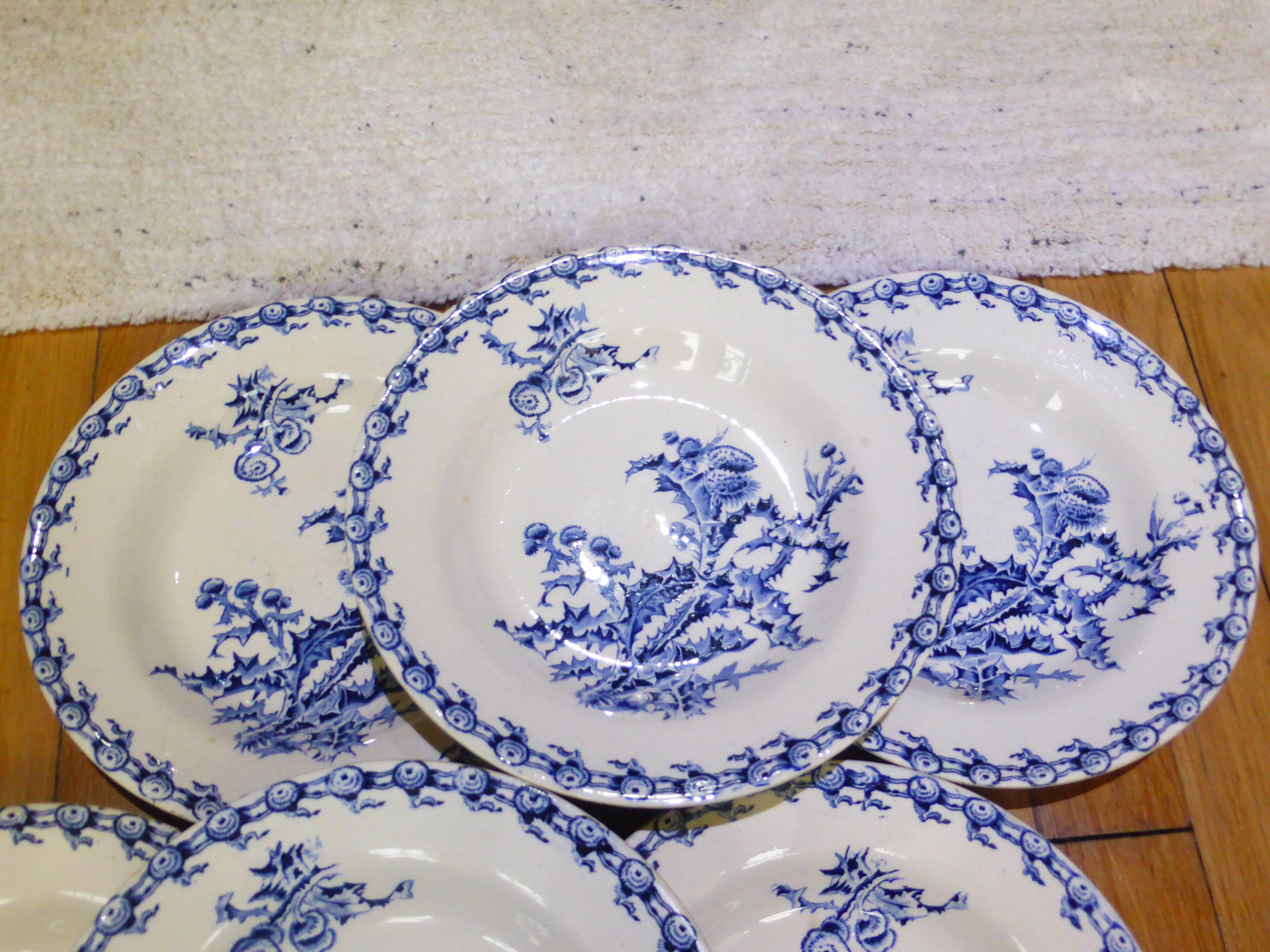 6 assiettes creuses Gien Chardons 260320