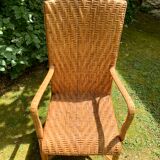 Pair of rattan armchairs
