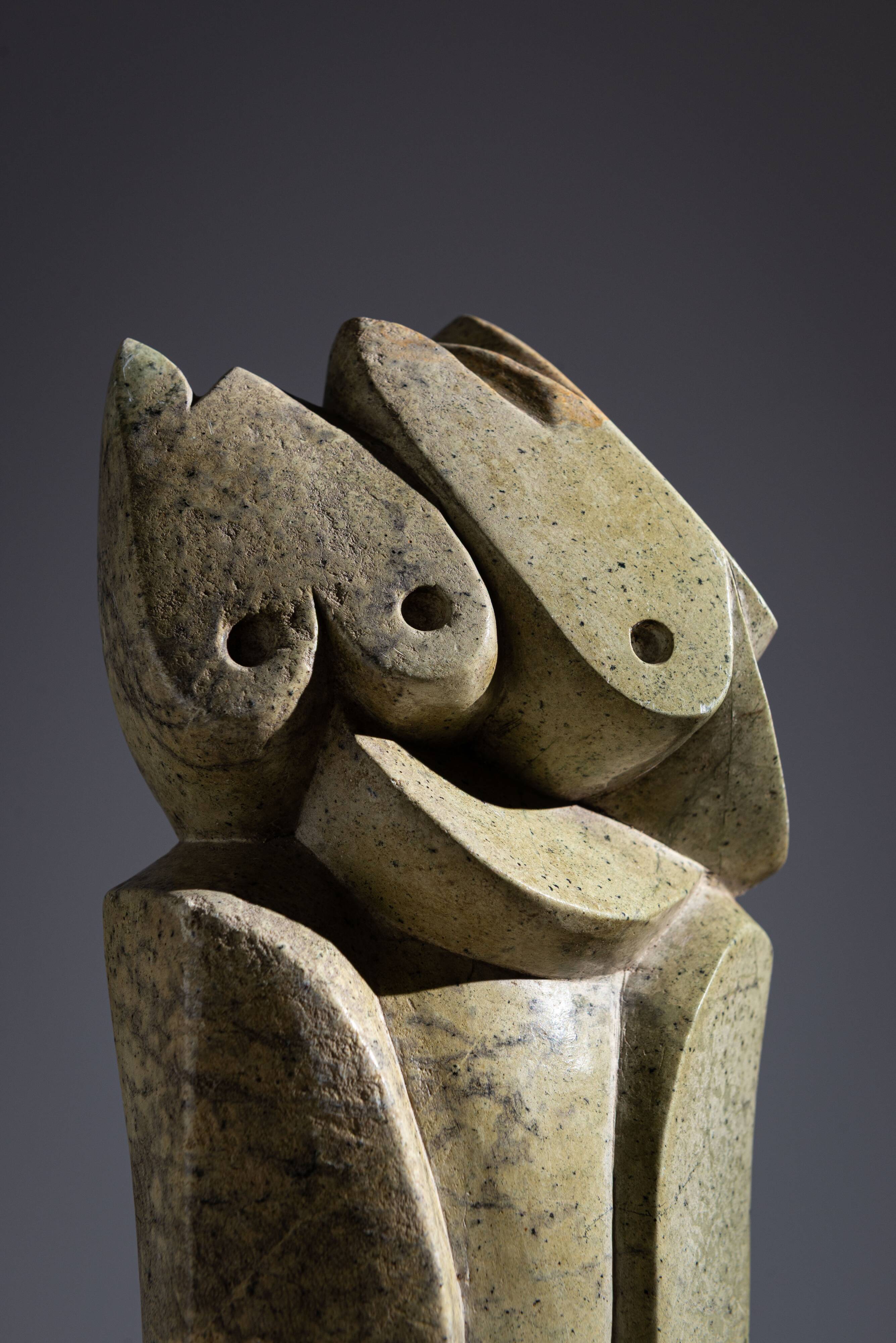 Abstract soapstone bird sculpture
