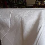 Art Deco damassed tablecloth and monogram 270 x 155