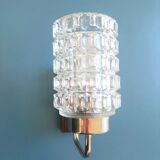 Round wall lamp in molded glass