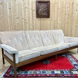 Scandinavian 4-seater sofa from the 70s in teak