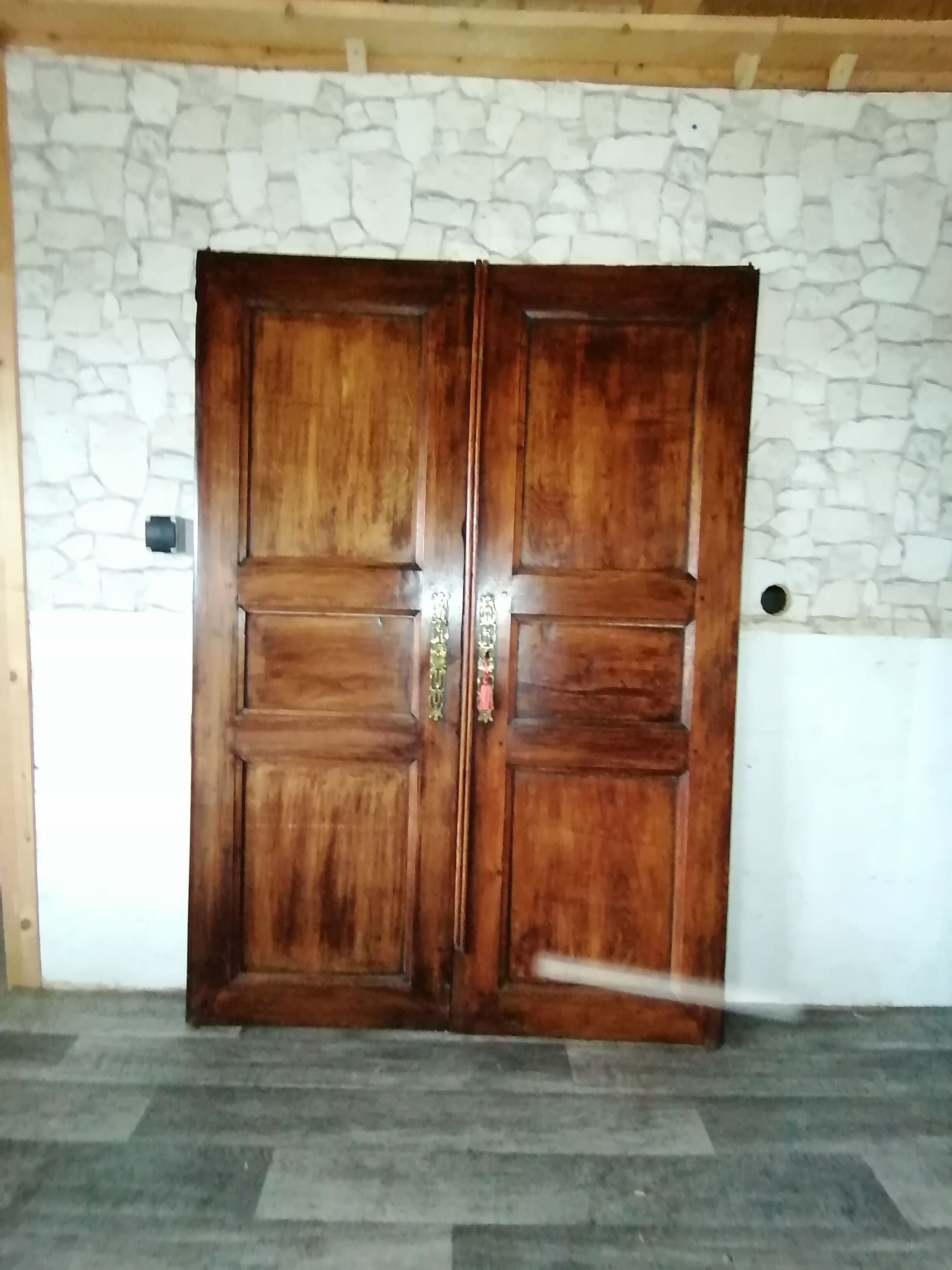 Portes d'armoire ancienne chêne