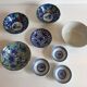 set of 4 bowls and 4 asian porcelain cups
