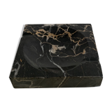 Vintage black marble squared veined ashtray