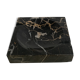 Vintage black marble squared veined ashtray