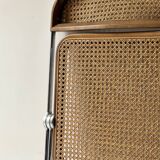 Plia folding chair in chrome and cane by Giancarlo Piretti, Italy 1970
