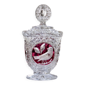 Crystal bonbonnière from the Hofbauer "Byrdes" collection with ruby birds.