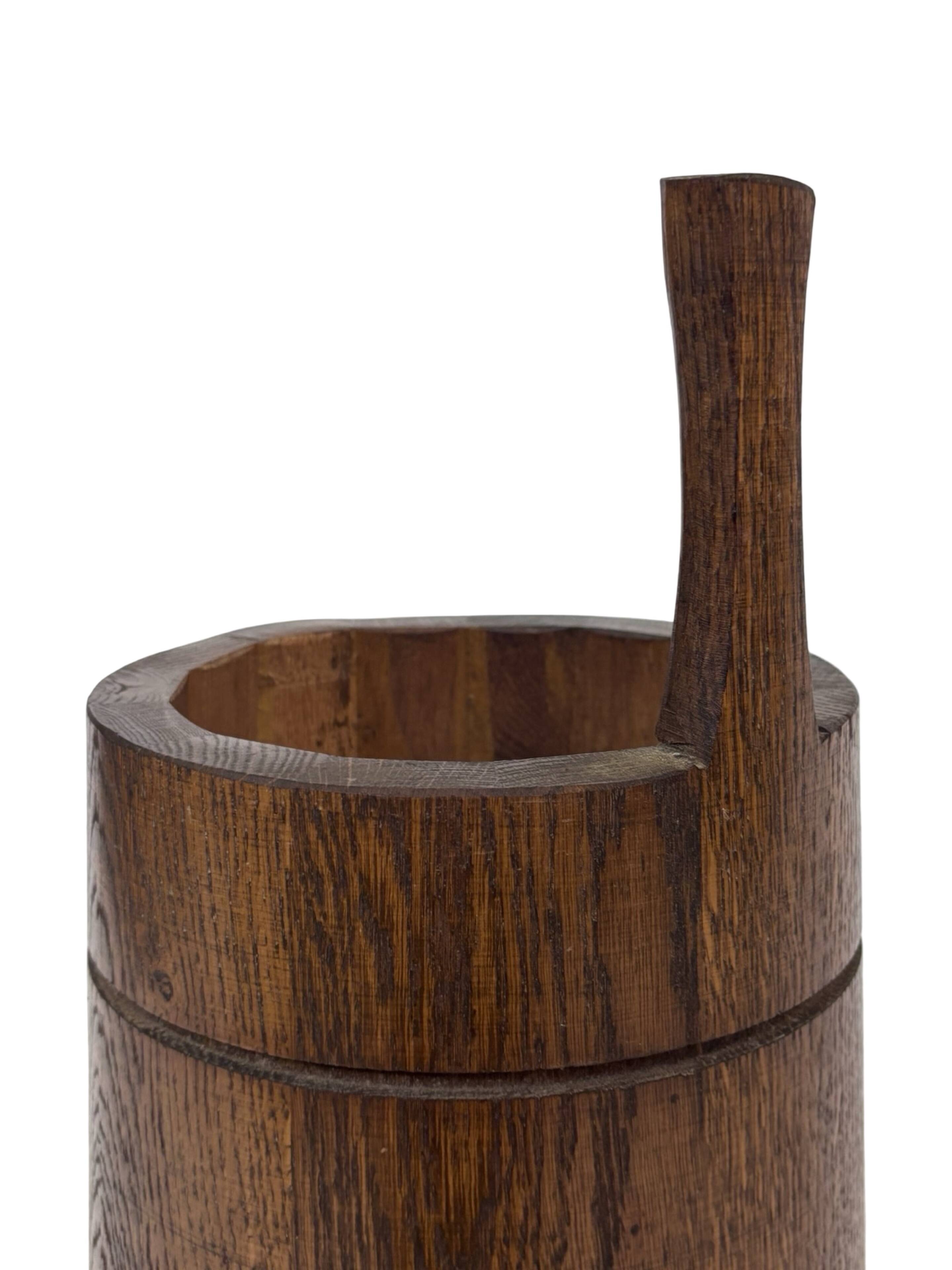 Vintage umbrella stand holder oak basket storage design 60's minimalist