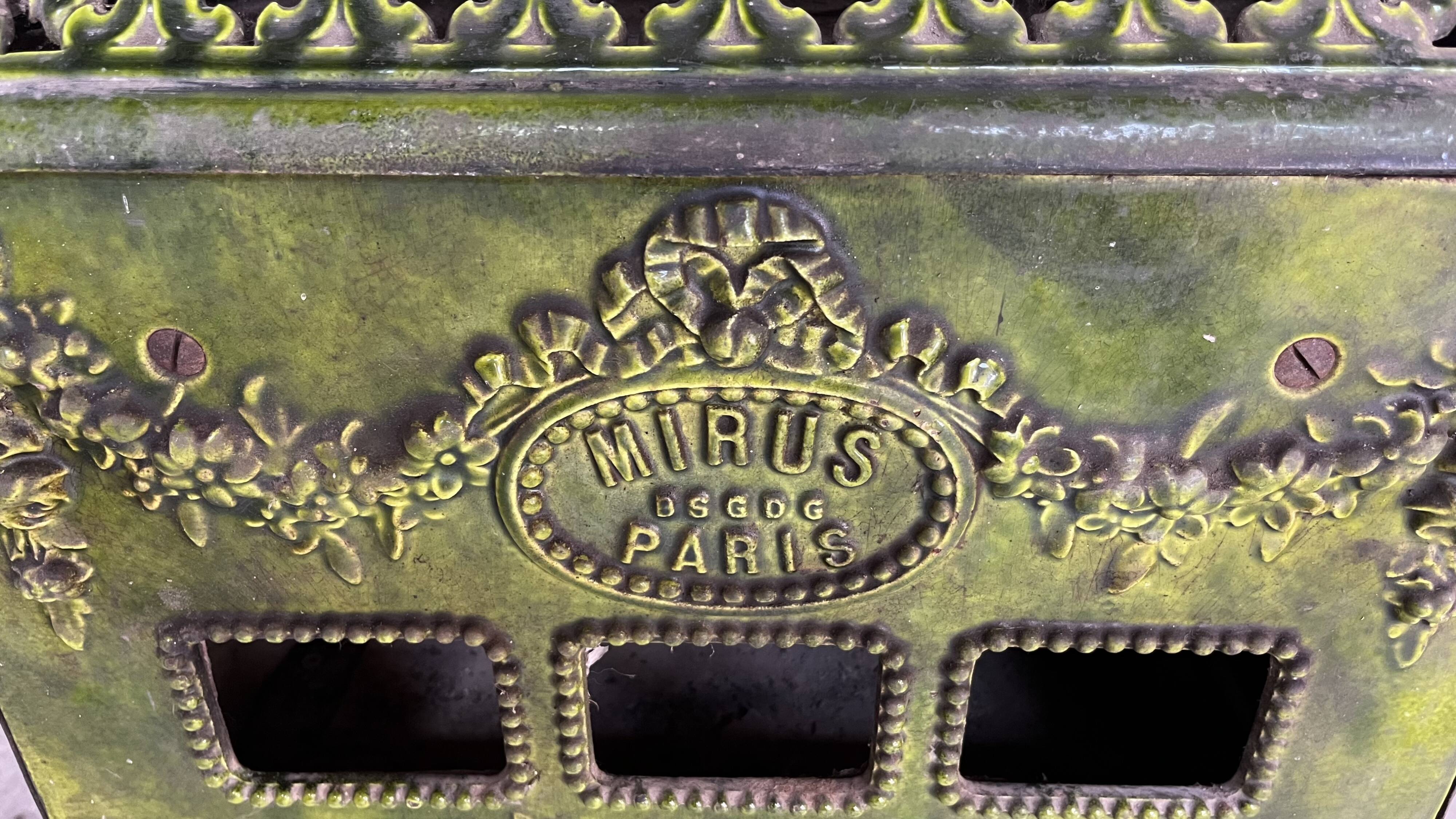 Mirus old enameled cast iron wood stove