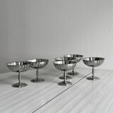 6 coupelles sur pied en inox style Letang Remy