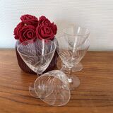 4 white wine glasses in engraved glass 6 cl