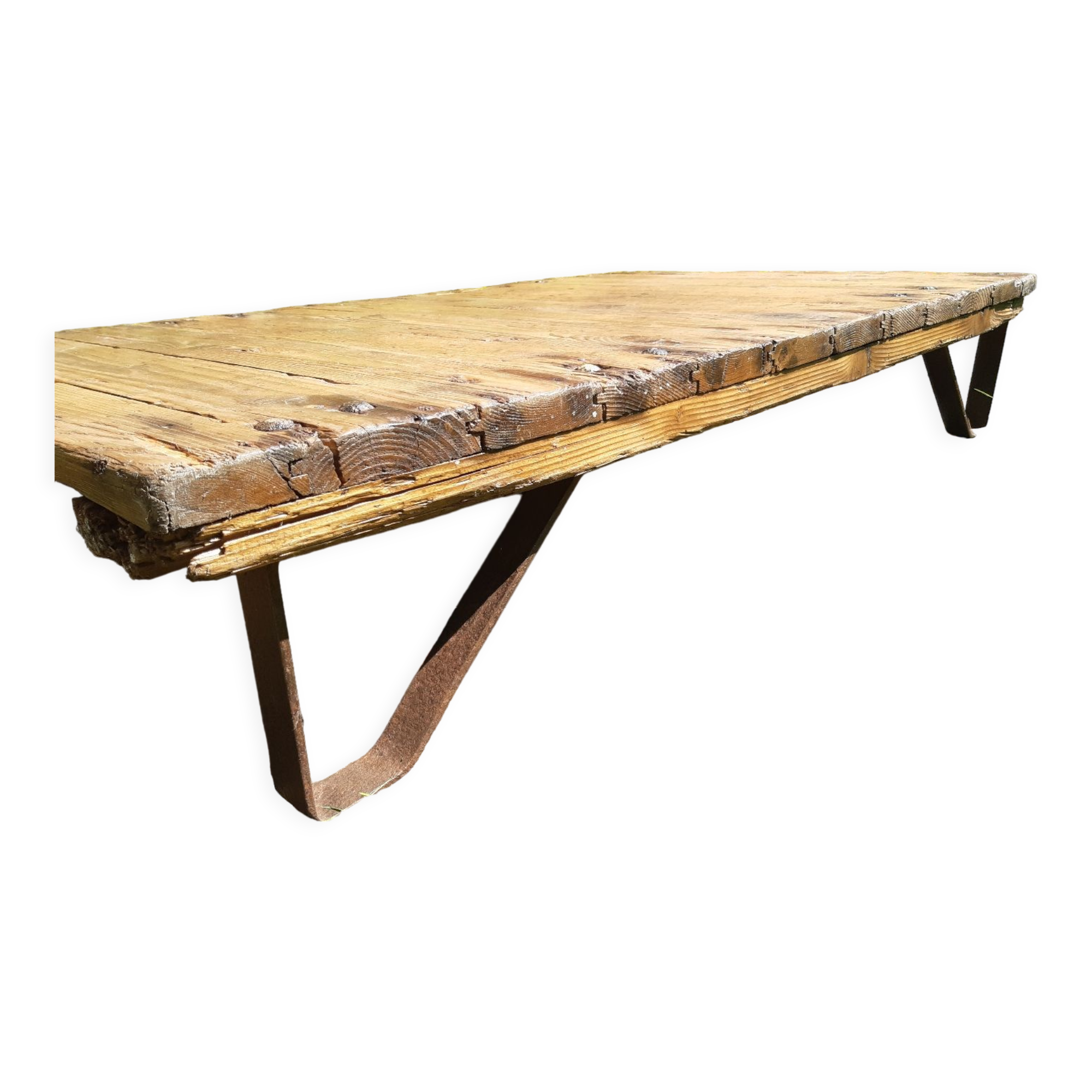 Coffee table factory tray base industrial deco iron