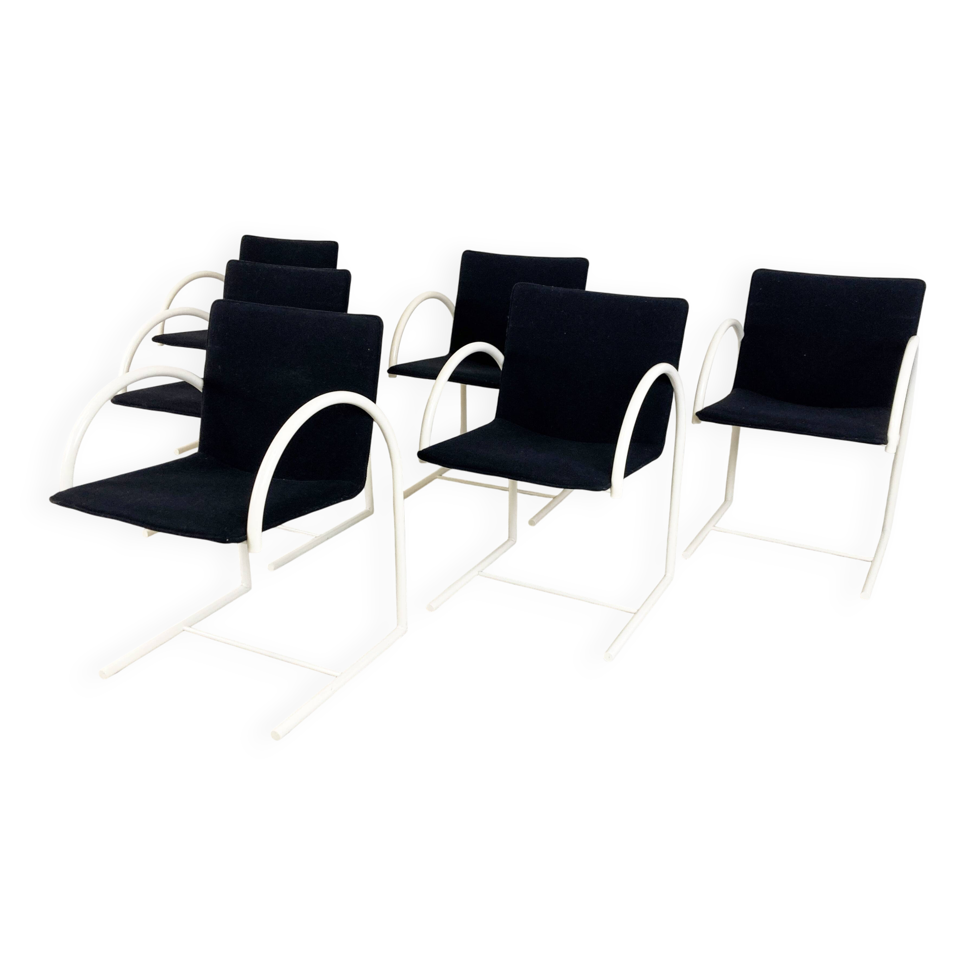 Postmodern cirkel dining chairs by Metaform, 1980s, Set of 6