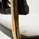 Metal and bamboo chair, set of 6