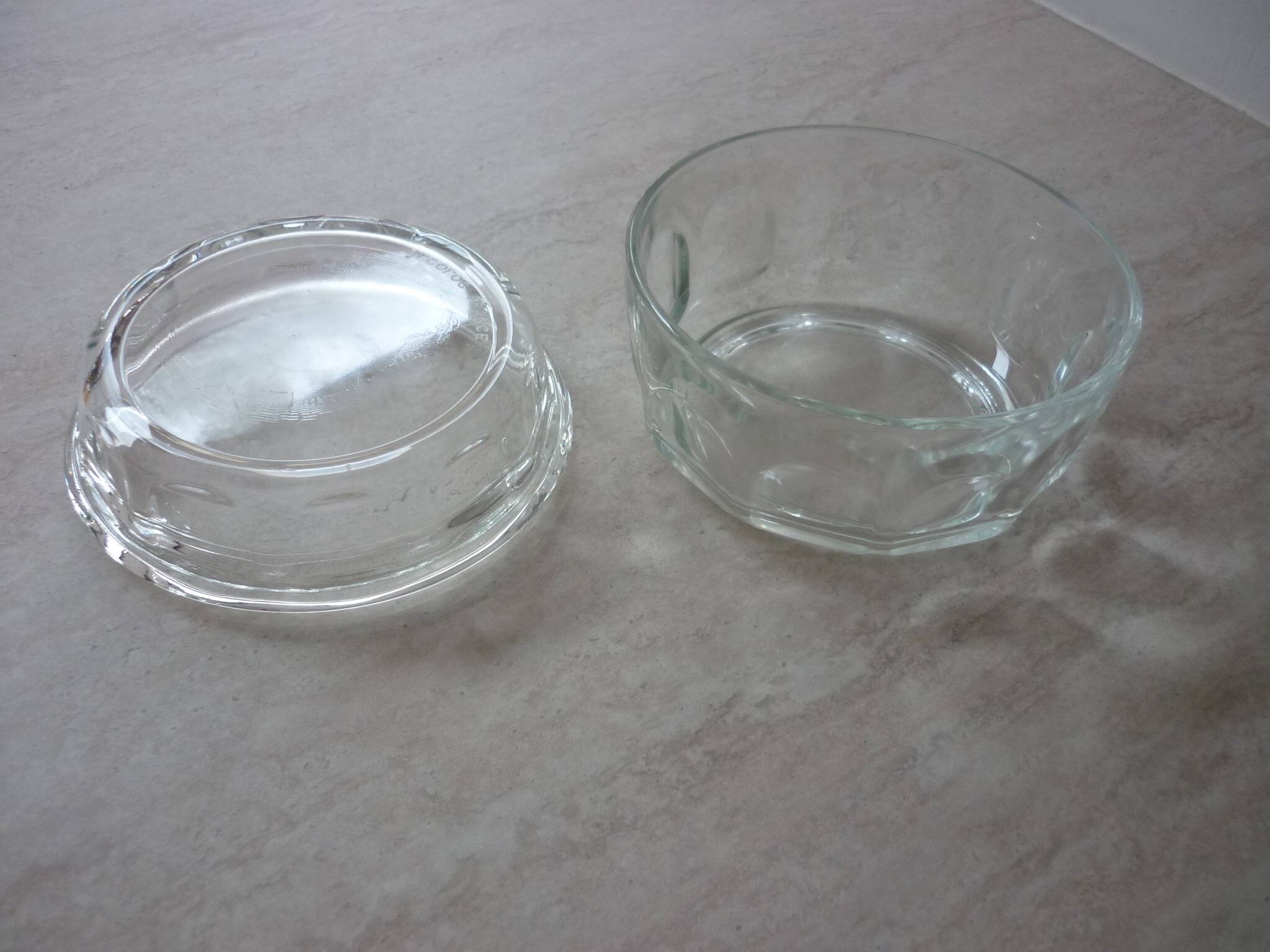 Vintage art deco glass butter or sugar bowl