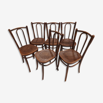 Suite de 6 chaises de bistrot Mundus années 1920
