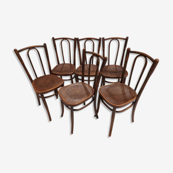 Suite of 6 chairs from Bistrot Mundus 1920s