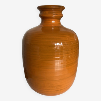 XXXL vase of orange ceramic Italian design 1970