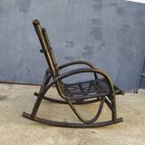 Rocking-chair en rotin noir