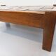 Vintage Brutalist Oak and Slate Coffee Table from the 60s-70s