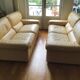 Pair of grained leather sofas Duvivier iconic model Maillol 1990