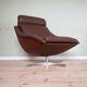 Mid-Century Danish Swivel Chair in Leather, 1970s