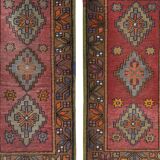 Vintage Turkish rug from Oushak, hand woven55x106 58x103 cm