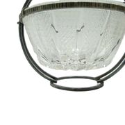 Sugar bowl, mid-century modern, transparent glass, silver-plated brass, Poland, 1960s.