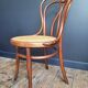 Antique Hoffman caned bistro chair, Art Deco and stool