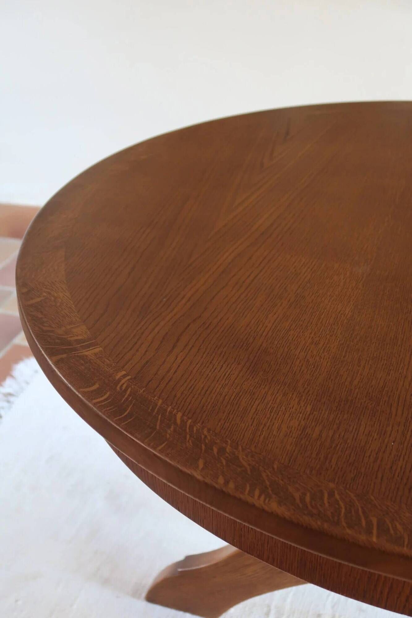 Extendable oak round table, Lübke, Germany 1960s