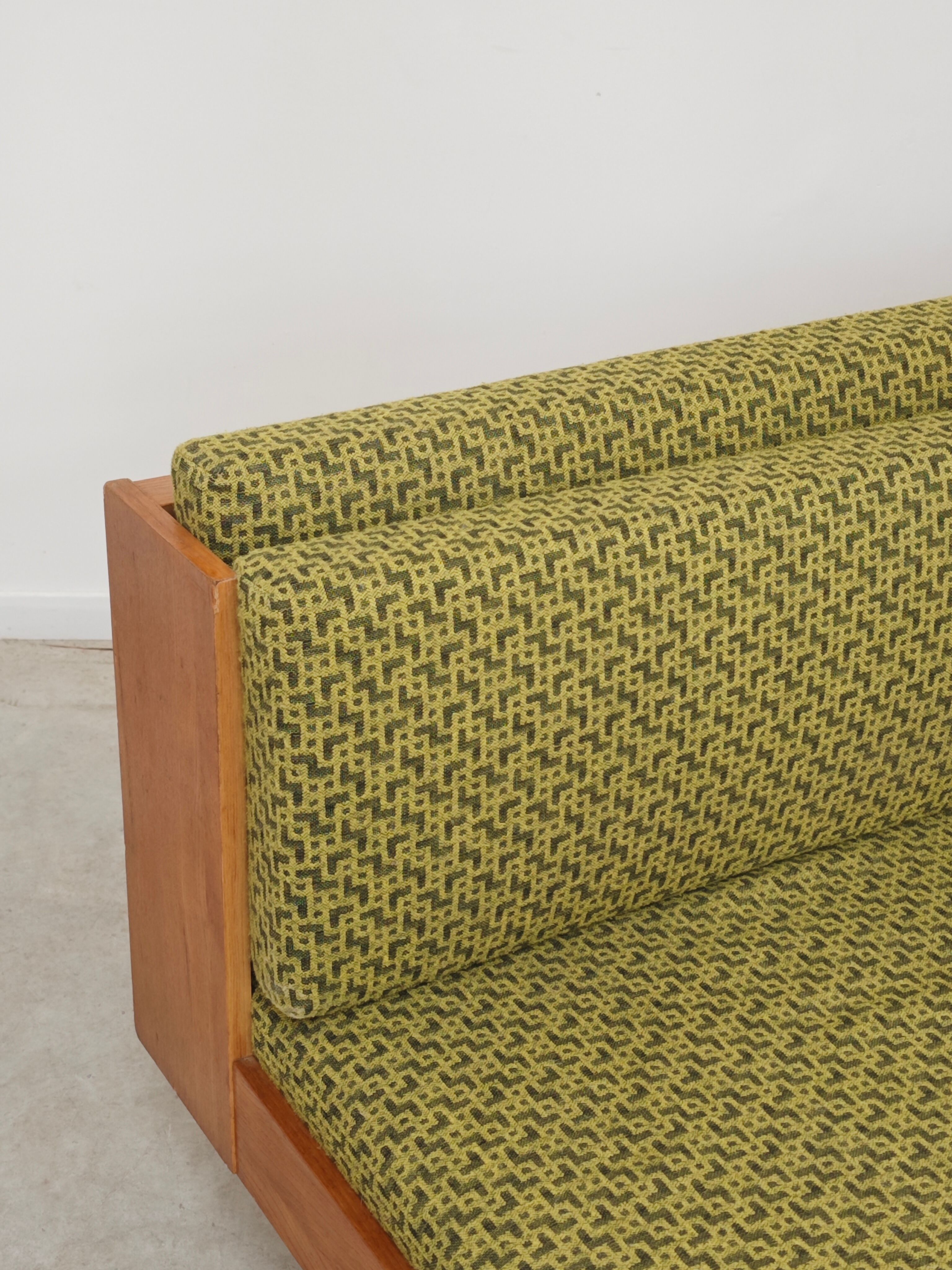 Green folding bench / Sofa  
Drevotvar Czechoslovakia 1960