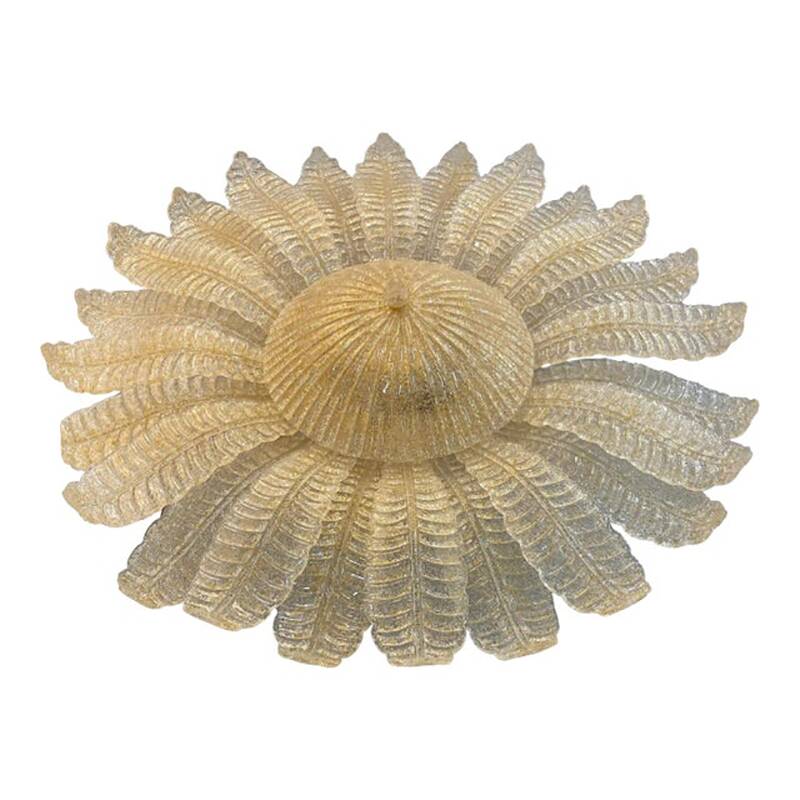 Venetian Murano Style Glass Flush Mount Made in Gold Graniglia by SimoEng