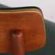Set of 4 Danish chairs in teak, black skai and brass by Sax 1960.
