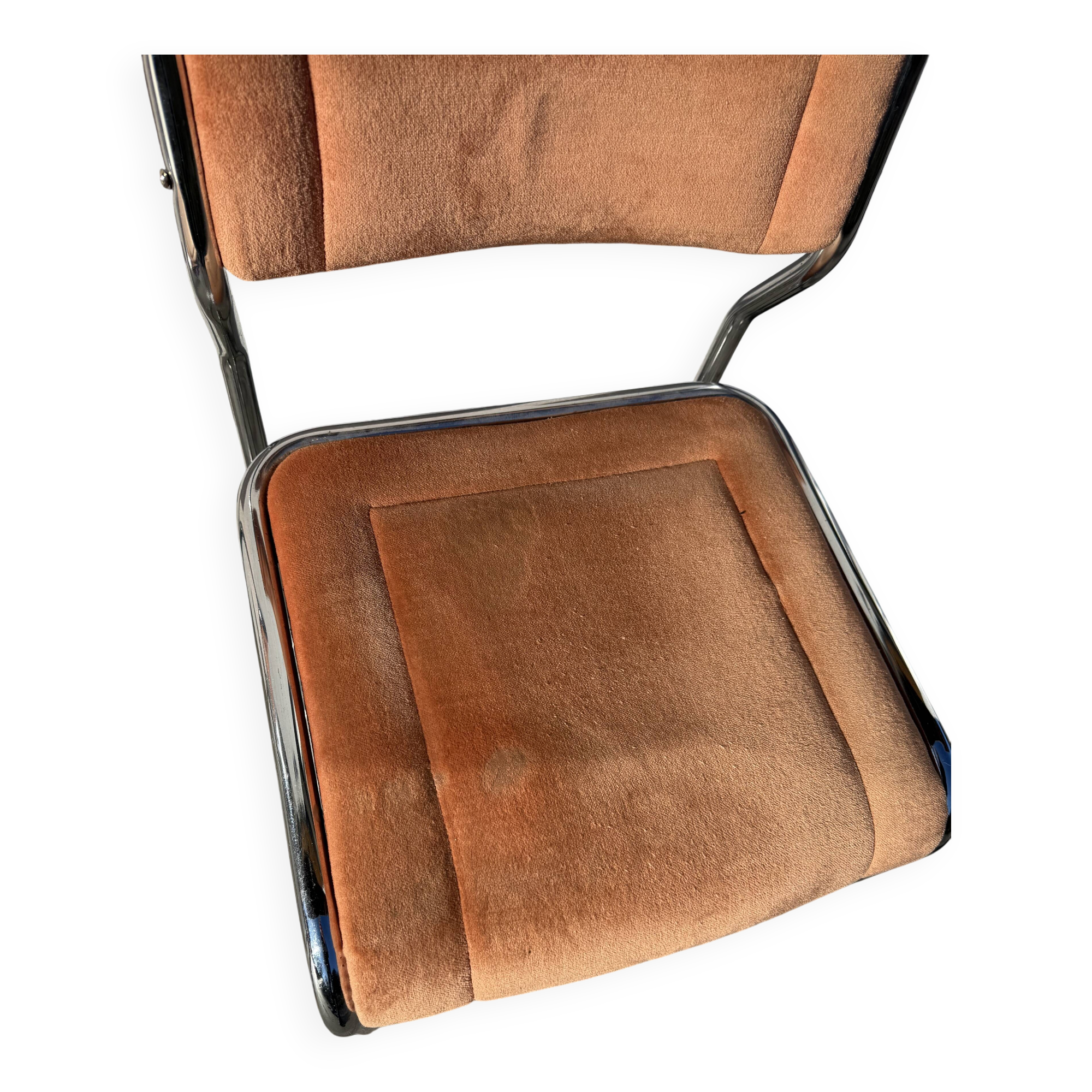 Pair of Bauhaus style dining chairs with infinity frame