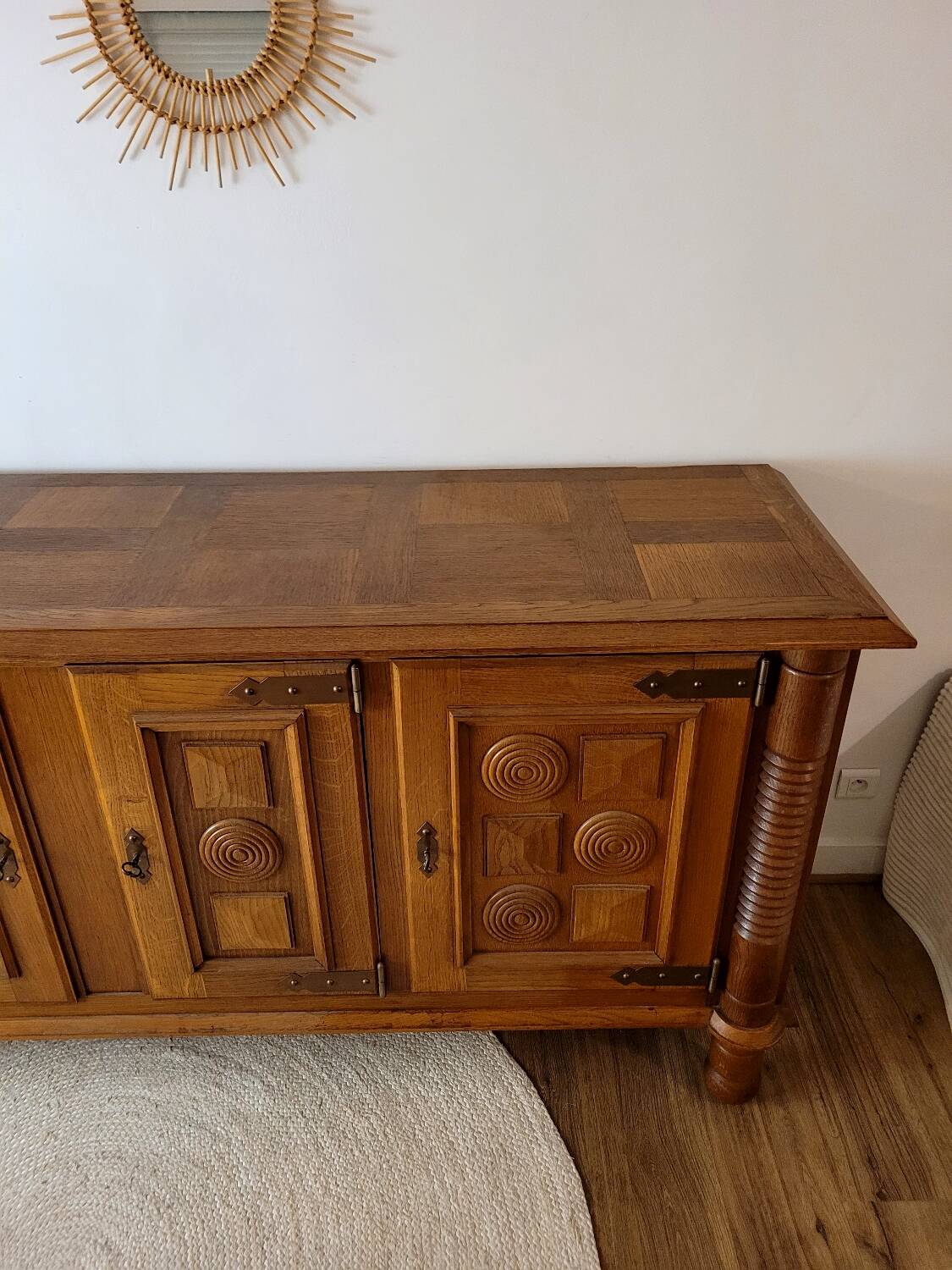 Solid oak enfilade Art Deco, circa 1940.